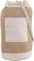 Duffel bag/plunjezak beige/naturel 44 cm - Duffel tassen voor op reis