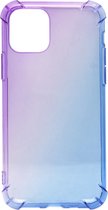 ADEL Siliconen Back Cover Softcase Hoesje Geschikt voor iPhone 11 - Kleurovergang Paars en Blauw
