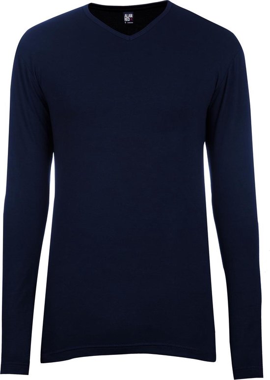 Alan Red Oslo Long Sleeve Heren T-shirt Navy V-Hals Body Fit 2-Pack