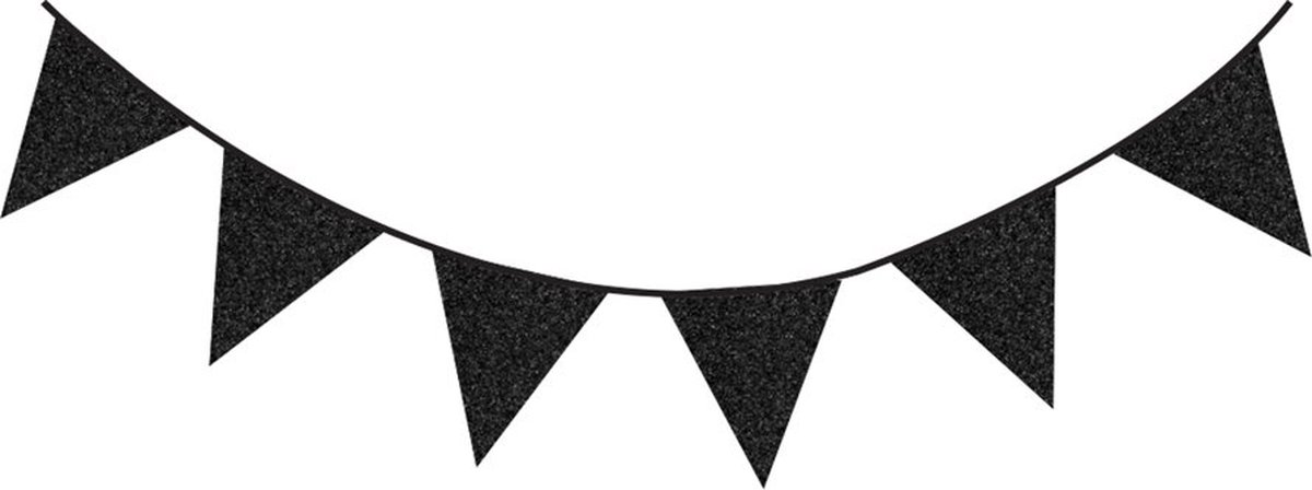 Zwart Glitter - 6 Meter