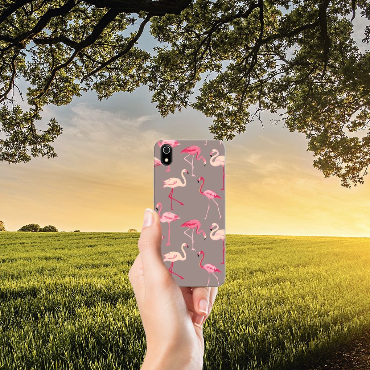 Xiaomi Redmi 7A TPU Hoesje Flamingo