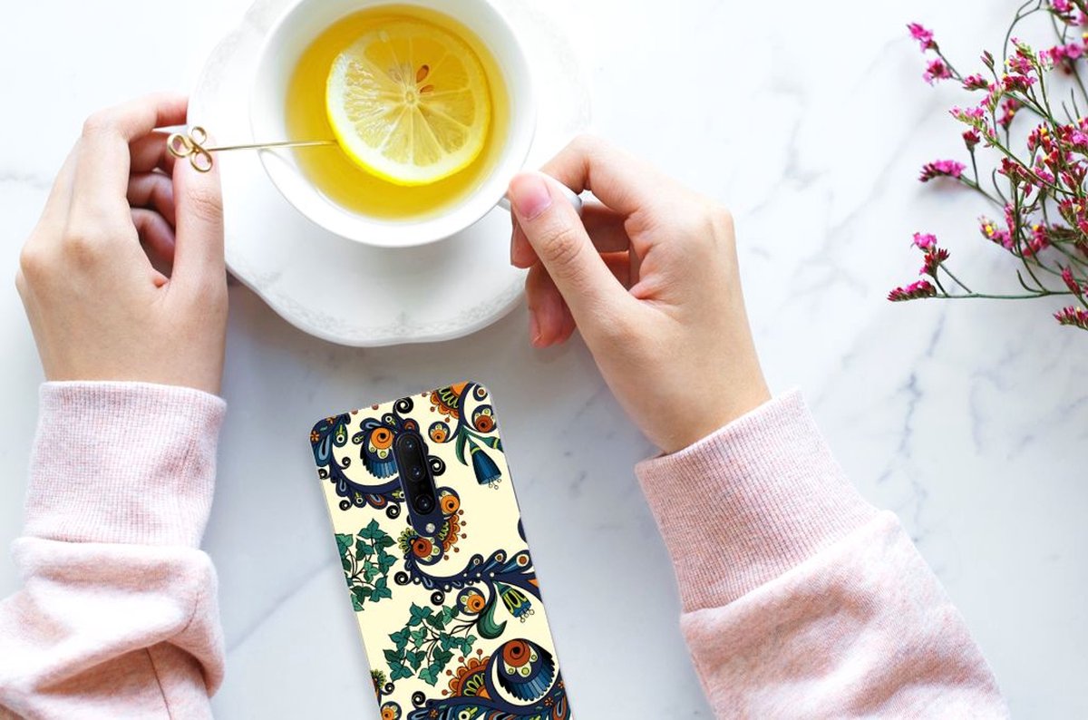 Siliconen Hoesje OnePlus 7 Pro Barok Flower
