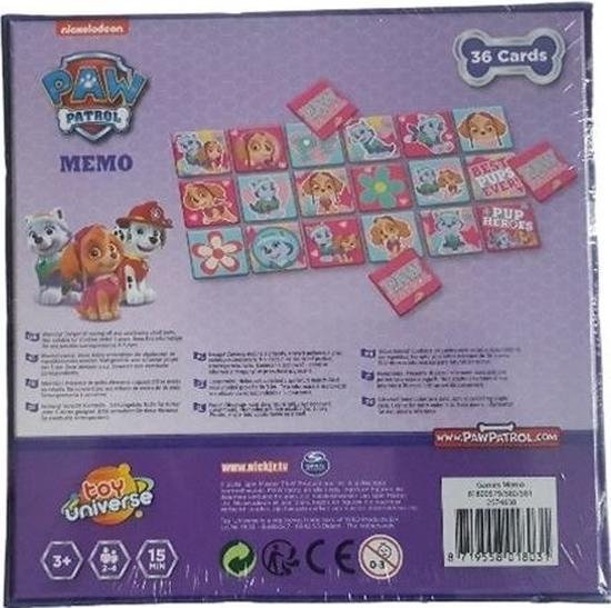 worm eigendom Tegenstrijdigheid Kinderspelletje memory Paw Patrol voor meisjes - Spelletjes spelen - Memo  spel -... | bol.com