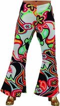 Magic By Freddy's - Hippie Kostuum - Drukke Hippie Broek Wijde Pijpen Vrouw - multicolor - Small - Carnavalskleding - Verkleedkleding