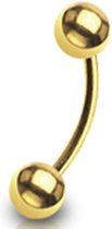 Wenkbrauwpiercing rond gold plated 1.2x8