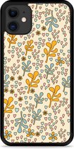 iPhone 11 Hardcase hoesje Doodle Flower Pattern - Designed by Cazy