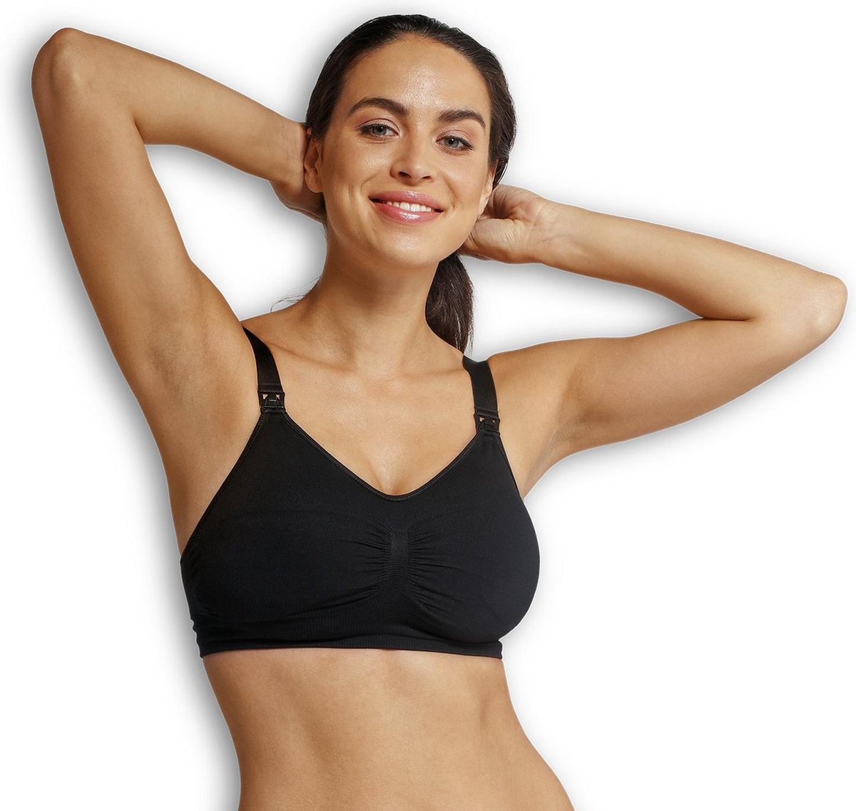 Carriwell Seamless Padded Voedingsbh Zwart-M