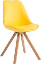 Clp Laval Bezoekersstoel - Vierkant - Kunstleer - Geel - Kleur onderstel natura