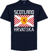 Schotland Kroatië Supporters T-Shirt - Navy - XL