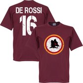 AS Roma Vintage Logo De Rossi 16 T-Shirt - Rood - L