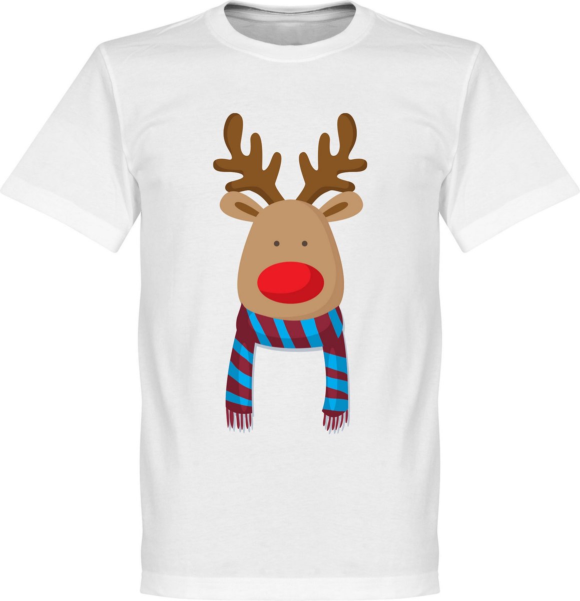 Reindeer Supporter T-Shirt - Lichtblauw/Rood - Kinderen - 104