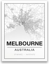Poster/plattegrond MELBOURNE - 30x40cm