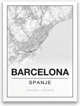 Poster/plattegrond BARCELONA - 30x40cm