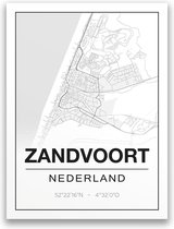 Poster/plattegrond ZANDVOORT - 30x40cm