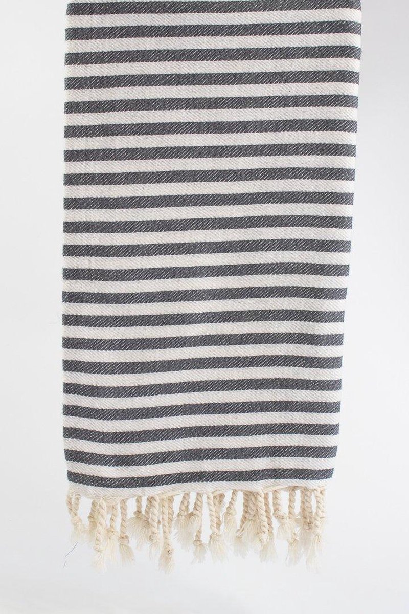 Knidos – Turkse hamamdoek – 100x180 cm – katoen – licht & sneldrogend – donkergrijs