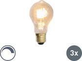 Calex Set van 3 E27 dimbare LED filamentlampen 4W 200lm 2100 K