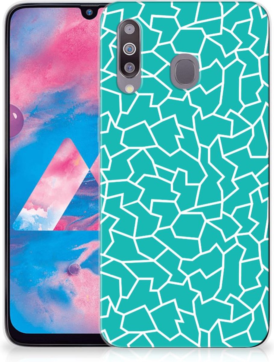 Samsung Galaxy M30 Hoesje maken Cracks Blue
