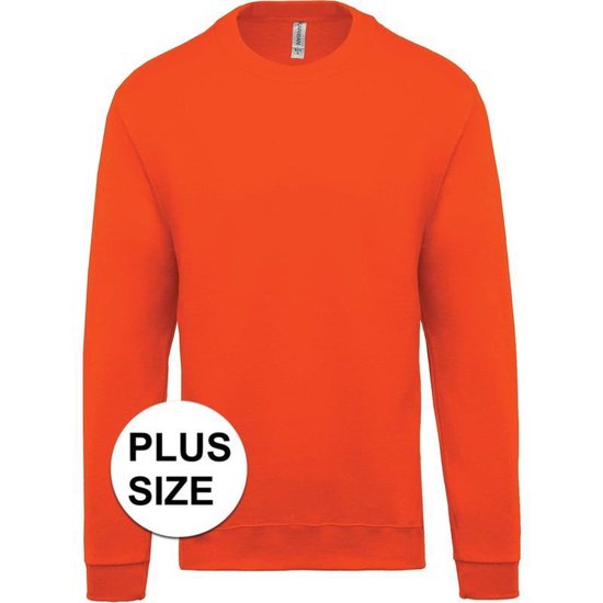 | Grote maten oranje sweatertrui katoenmix voor Oranje holland supporter grote maten sweater trui heren