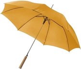 Automatische paraplu 102 cm doorsnede in het oranje - grote paraplu met houten handvat