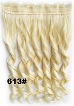 Clip in hair extensions 1 baan wavy blond - 613#