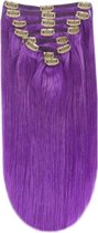 Remy Human Hair extensions straight 16 - purple