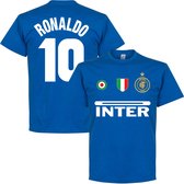 Inter Milan Ronaldo 10 Team T-Shirt - Blauw - L