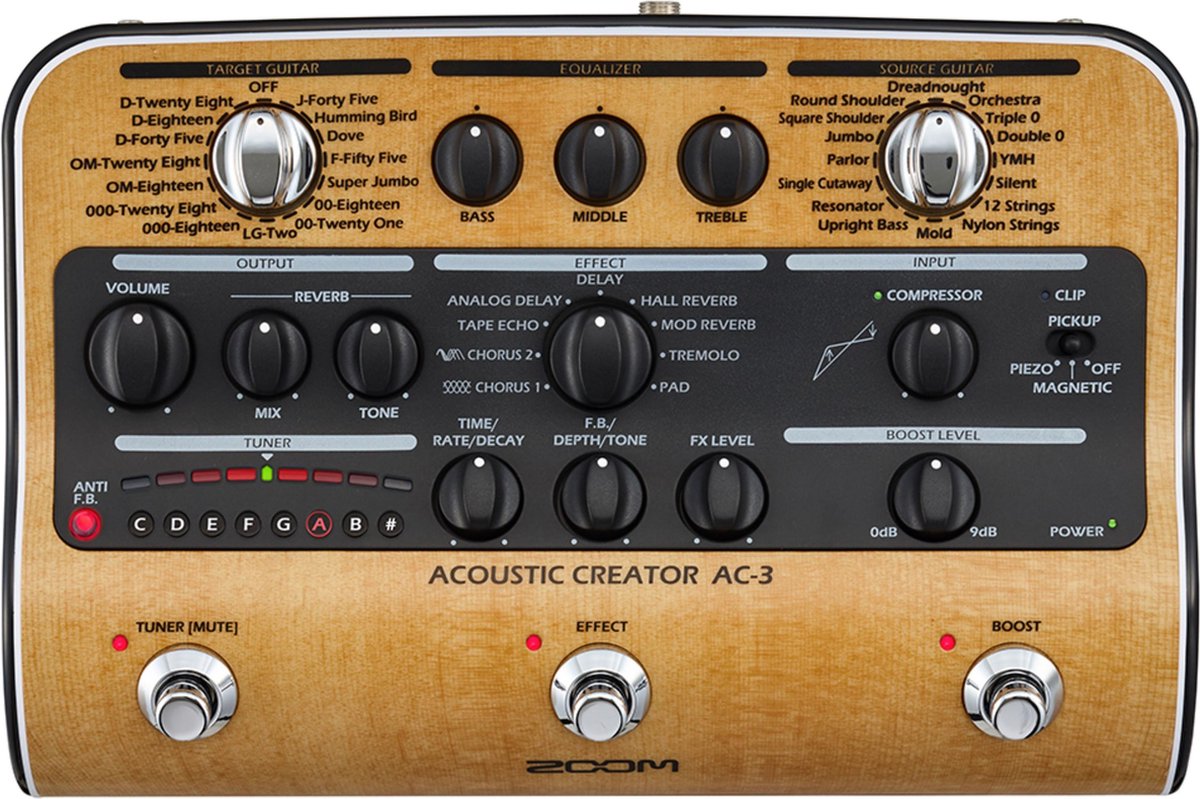 Zoom AC-3 Acoustic Creator - Effect-unit voor akoestische gitaar