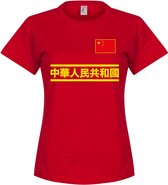 China Team Dames T-Shirt - Rood - M