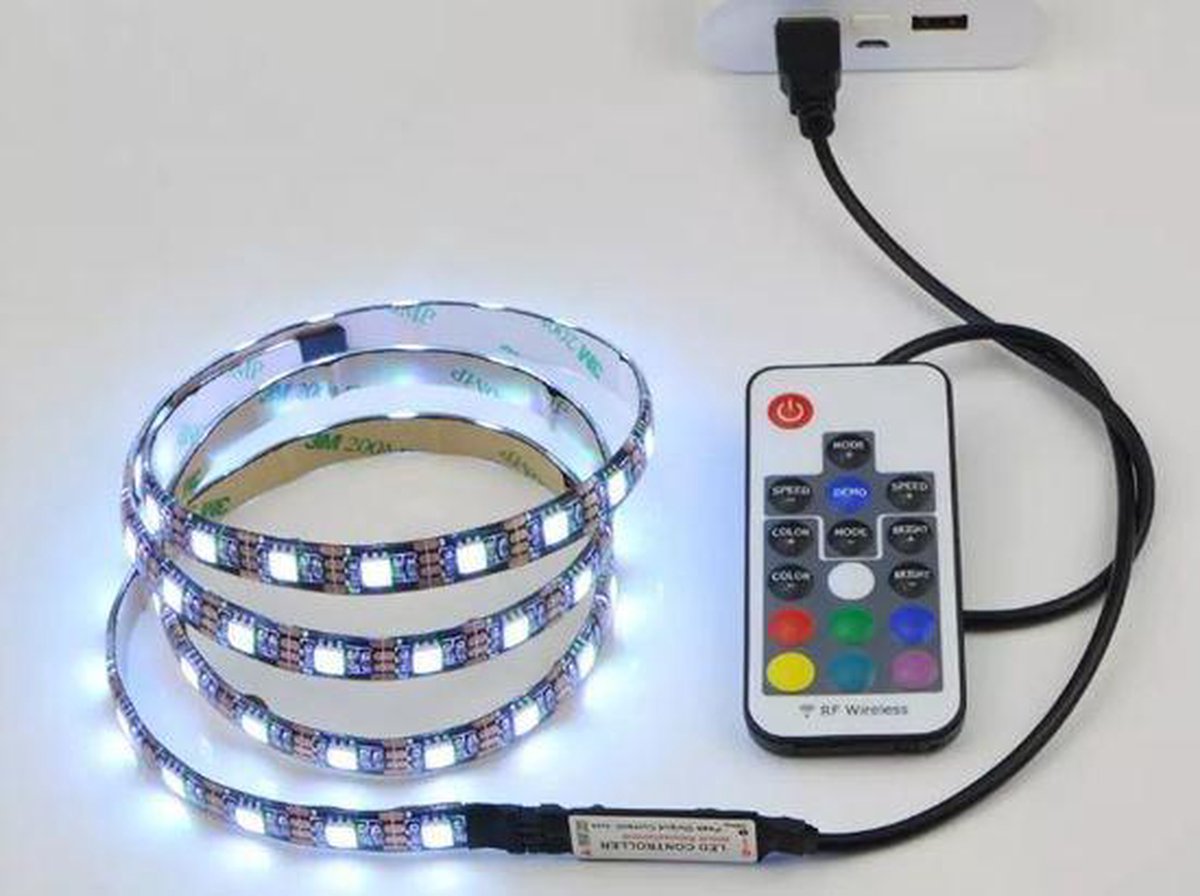 LED-Streifen mehrfarbig RGB - USB-betrieben - 2 Meter - PartyFunLights