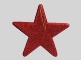 Kersthangers - pb. Glitterstar red 25x25 cm