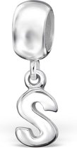 Dangle Alfabet letter S bead | Zilverana | Bedel | Sterling 925 Silver (Echt zilver) | Past op vele merken | Nikkelvrij