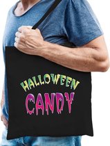 Halloween candy snoeptas zwart voor heren - horror snoepzak/candyzak