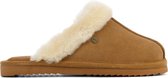 Warmbat Vrouwen Leren Harde zool  Pantoffels / Sloffen - Lismore - Cognac - Maat 38
