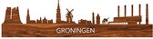 Skyline Oud Groningen Palissander hout  - 120 cm - Woondecoratie design - Wanddecoratie met LED verlichting