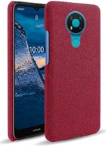 Nokia 3.4 Stof Textuur Back Cover Rood