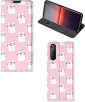 Bookcase Valentijn Cadeaus Sony Xperia 5 II Smart Cover Hoesje Sleeping Cats