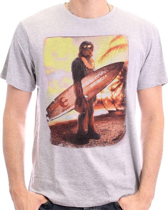 Star Wars - Chewie on the Beach Grey T-Shirt - XL