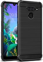 IMAK Vega Series LG Q60 Hoesje Schokbestendig Geborsteld TPU Zwart