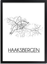 Haaksbergen Plattegrond poster A4 + fotolijst zwart (21x29,7cm) - DesignClaud