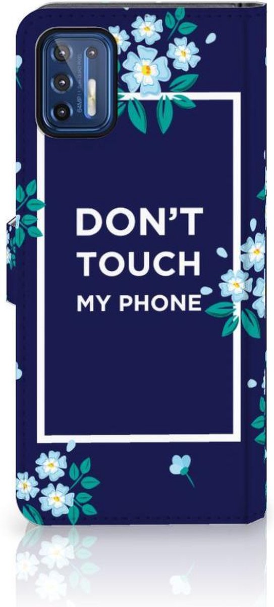 Motorola Moto G9 Plus Portemonnee Hoesje Flowers Blue DTMP