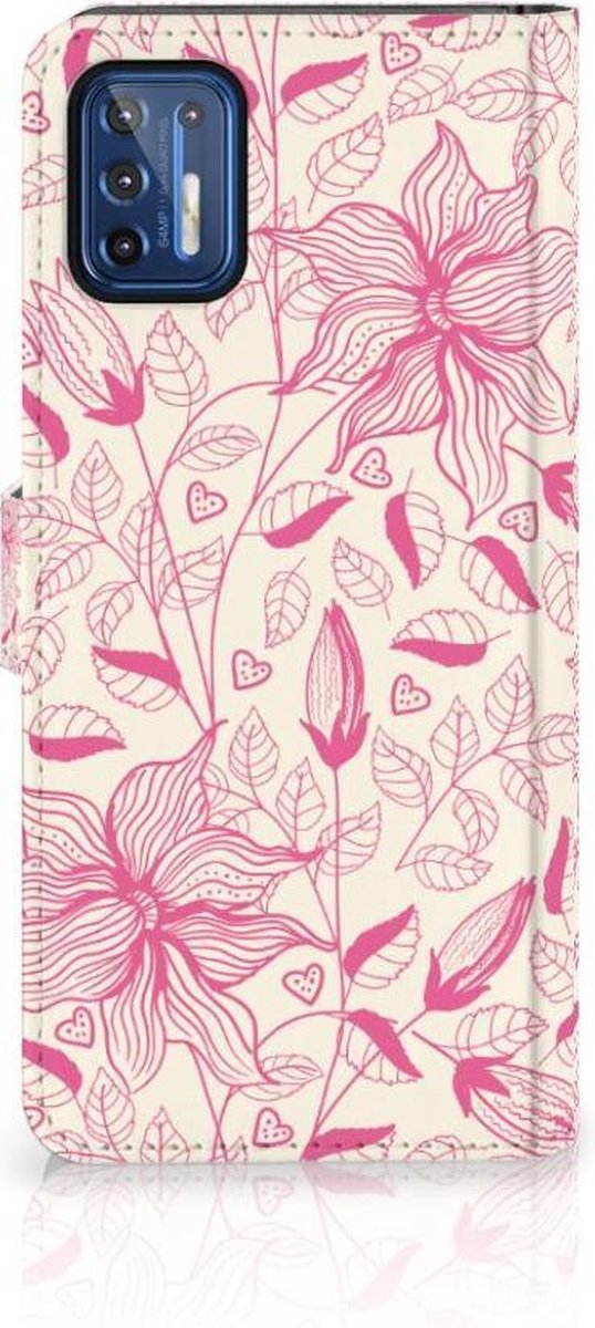 Motorola Moto G9 Plus Hoesje Pink Flowers