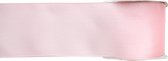 1x Hobby/decoratie roze satijnen sierlinten 2,5 cm/25 mm x 25 meter - Cadeaulint satijnlint/ribbon - Striklint linten roze