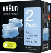 Braun Cartouches De Recharge Clean & Renew CCR, Nettoyant Pour Rasoir Pack De 2