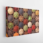 Onlinecanvas - Schilderij - Seamless Texture With Spices And Herbs Art -horizontal Horizontal - Multicolor - 60 X 80 Cm