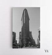 New York Flatiron Building - Foto Prent Canvas Schilderijen (Wanddecoratie woonkamer / slaapkamer) -