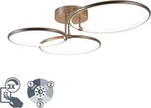 QAZQA joaniqa - Moderne LED Dimbare Plafondlamp met Dimmer - 1 lichts - L 780 mm - Staal -  Woonkamer | Slaapkamer | Keuken