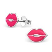 Aramat jewels ® - 925 sterling zilveren oorbellen mond roze
