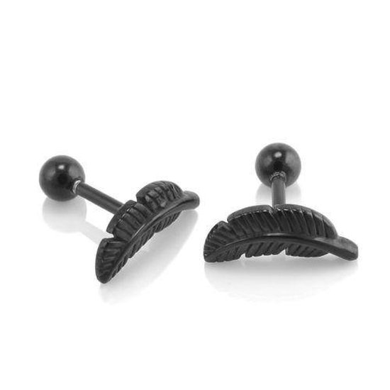 Helixpiercing tragus piercing veertje zwart | bol.com