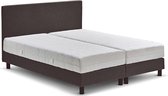 Beter Bed Basic Box Ambra vlak met Easy Pocket matras - 140 x 200 cm - donkergrijs