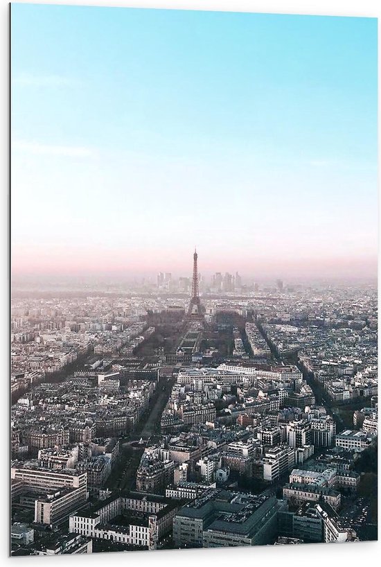 Dibond - Stad Parijs - Foto op Aluminium (Wanddecoratie van metaal)